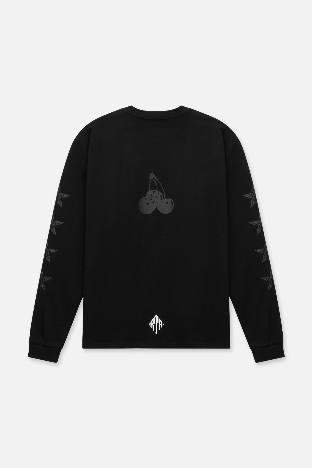 Lawrence Long Sleeve T-Shirt - Black on Black Cherries Print | Stylish Casual Wear for Men & Women | Perfect for Everyday Outfits, Streetwear & Layering