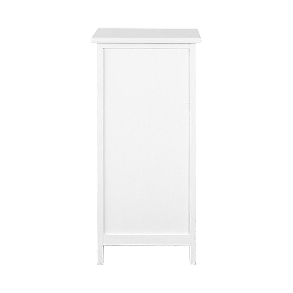 Modern White Nightstand with Drawer - Stylish Bedside Table for Bedroom, Living Room & Office - Compact Storage Solution for Small Spaces