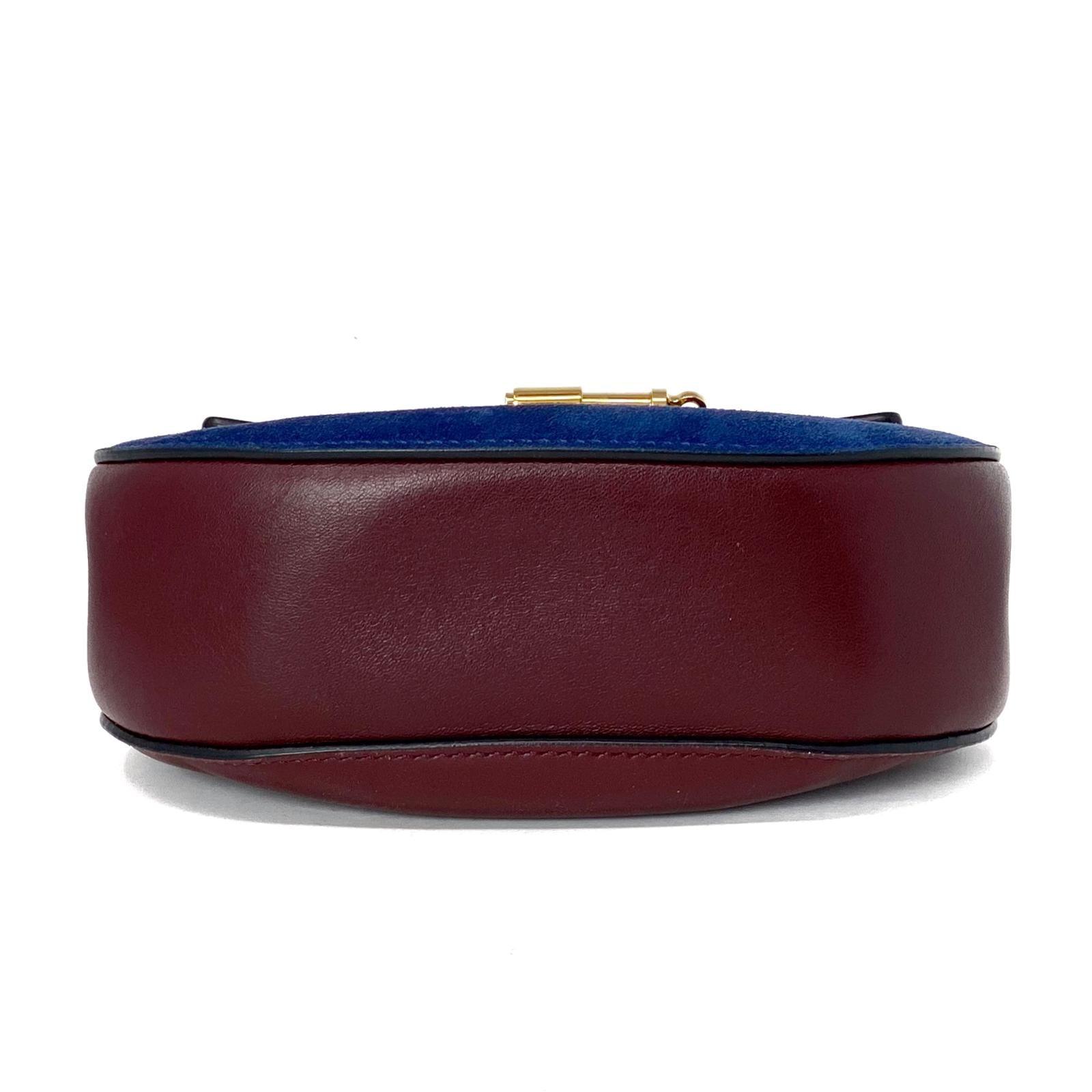 Chloe Burgundy & Navy Mini Drew Bag - Stylish Crossbody Purse for Women, Perfect for Parties, Dates & Everyday Use