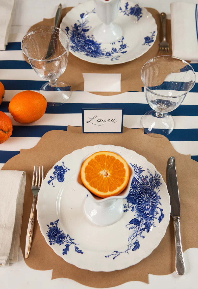 Hester & Cook Navy Blue Classic Striped Table Runner - Elegant Dining Room Decor for Farmhouse, Rustic, and Modern Home Decor | Perfect for Holiday Dinners, Weddings & Everyday Use