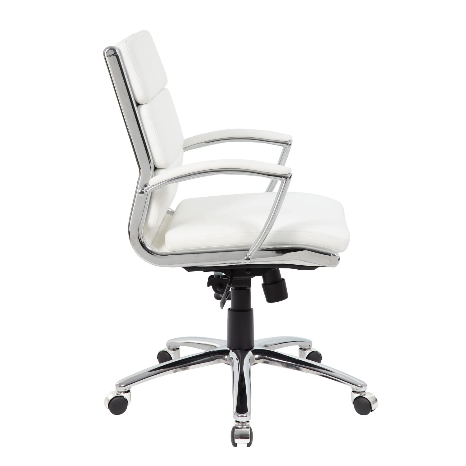 BOSXK Executive Mid Back Office Chair - White Ergonomic Desk Chair for Home & Office Workspace, Comfortable Computer Chair for Long Hours Sitting