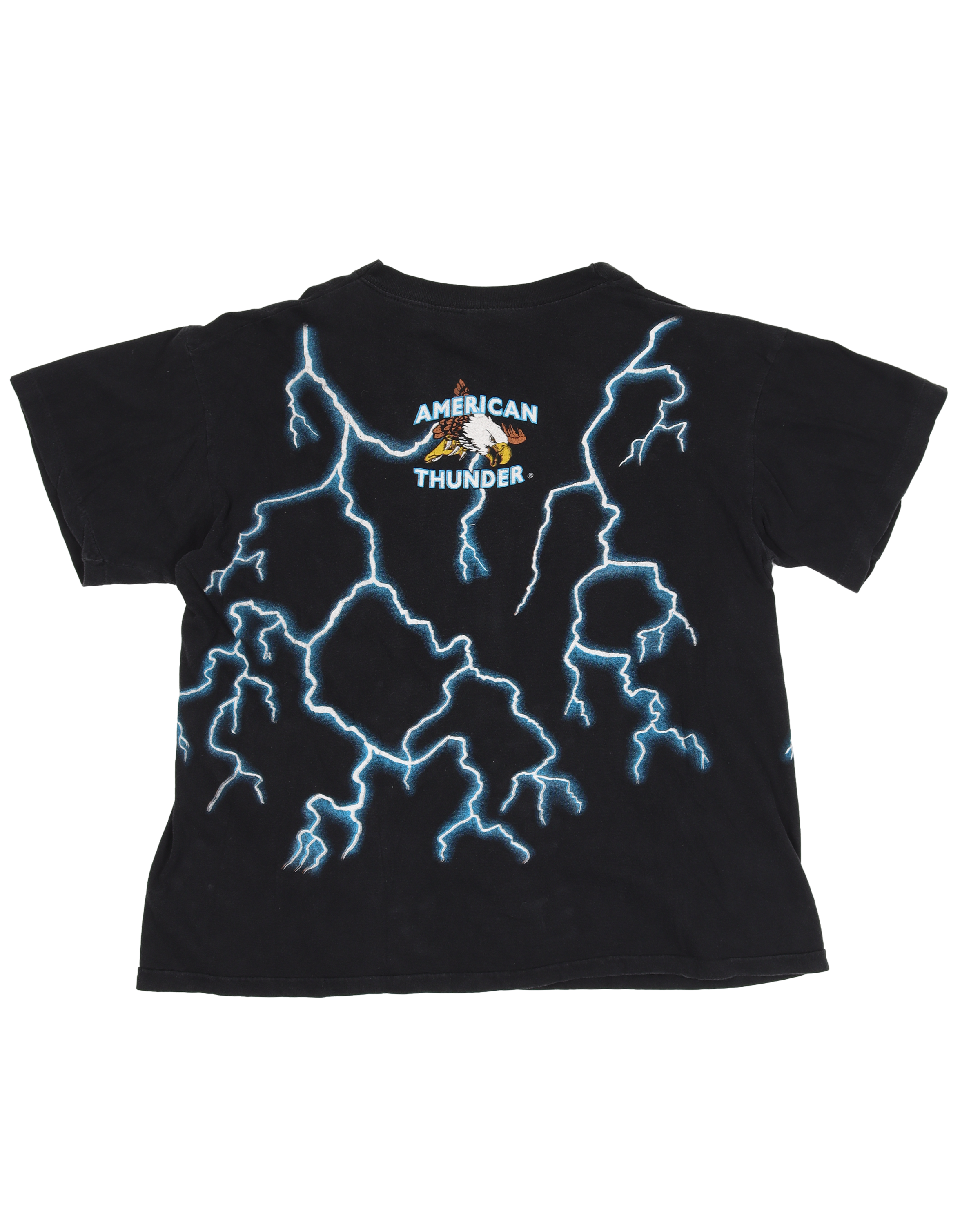 American Thunder Graphic T-Shirt for Men & Women - Vintage Style Cotton Tee - Perfect for Casual Wear, Street Fashion & Patriotic Events