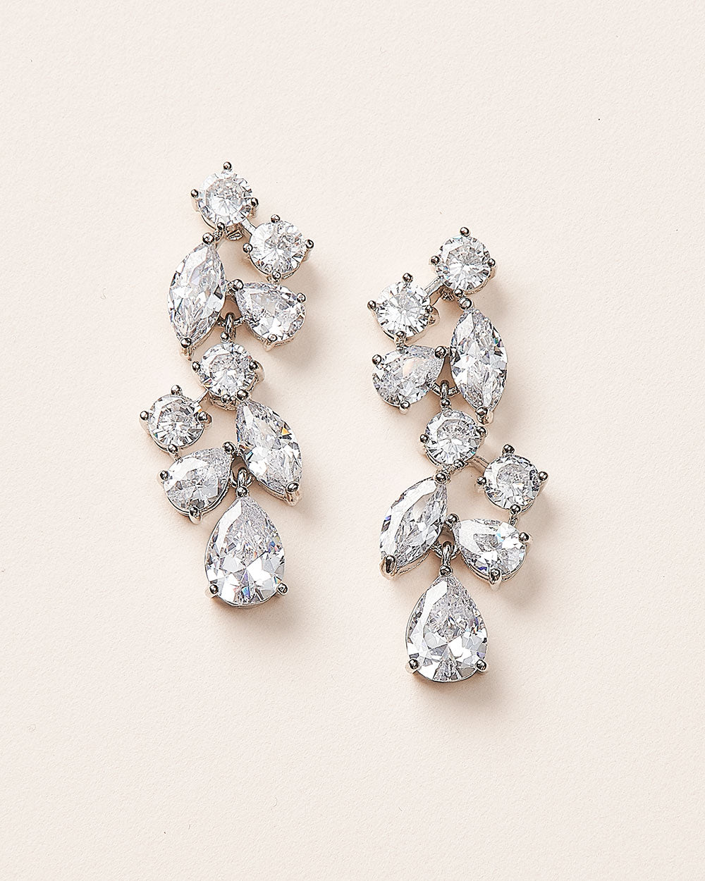 Elegant Scattered Vine CZ Stud Earrings for Women - Sparkling Cubic Zirconia Jewelry - Perfect for Weddings, Parties & Everyday Wear