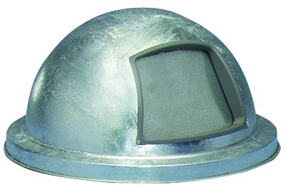 Witt Industries 3434G Galvanized Steel Dome Top Lid for 32 Gallon Trash Can - Heavy Duty Outdoor Garbage Bin Cover for Backyard, Park & Commercial Use