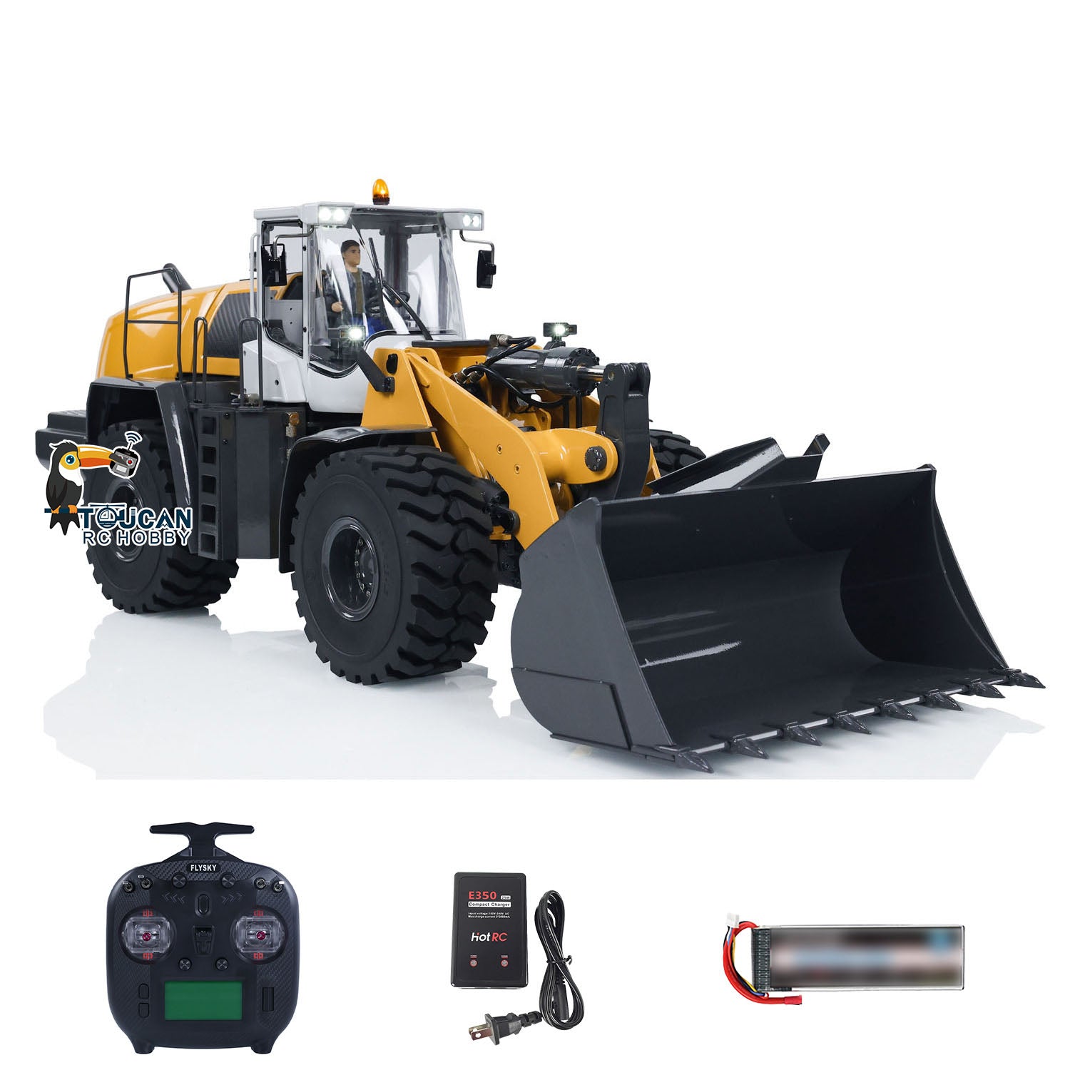 1/14 XDRC 580 Hydraulic RC Loader Metal RTR Remote Control Car - High & Low Speed Simulation, Painted & Assembled, Hobby Model for Construction Site Play & Collection