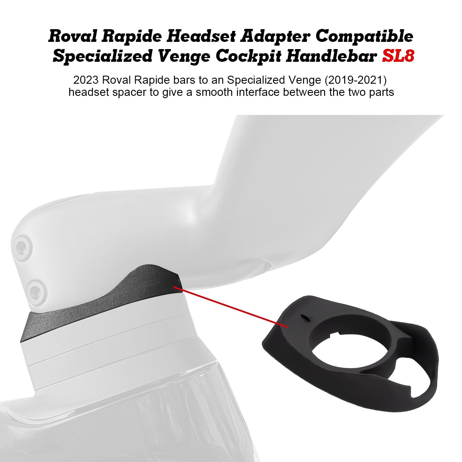 Xotic Tech Bicycle Headset Spacer Adapter - Compatible with Specialized Venge Cockpit & SL8 Handlebar | Roval Rapide Stem Spacer | Road Bike Upgrade for Enhanced Aerodynamics & Comfort | Perfect for Racing & Long-Distance Cycling