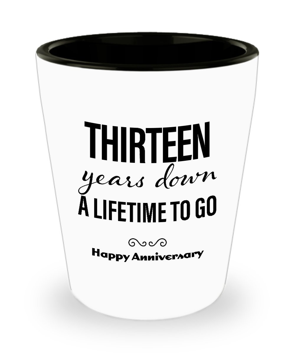 13th Anniversary Shot Glass Gift for Husband - Unique 13 Year Wedding Anniversary Present for Boyfriend, Men & Friends | Perfect for Celebrations, Parties & Romantic Toasts