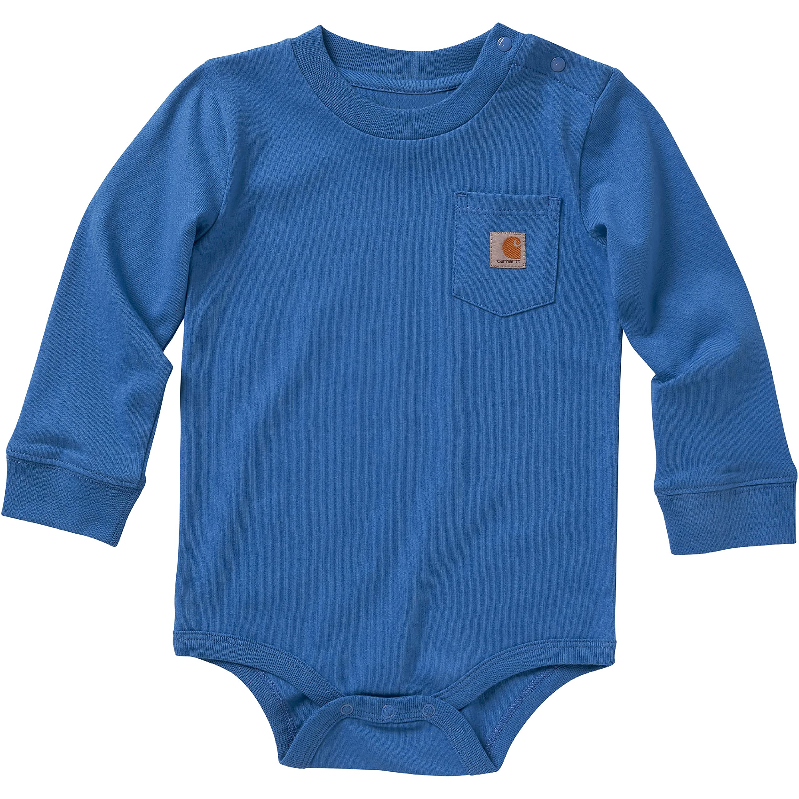 Carhartt Unisex Baby Long-Sleeve Pocket Bodysuit - Durable Cotton Onesie for Infants & Toddlers - Perfect for Playtime, Daycare & Outdoor Adventures
