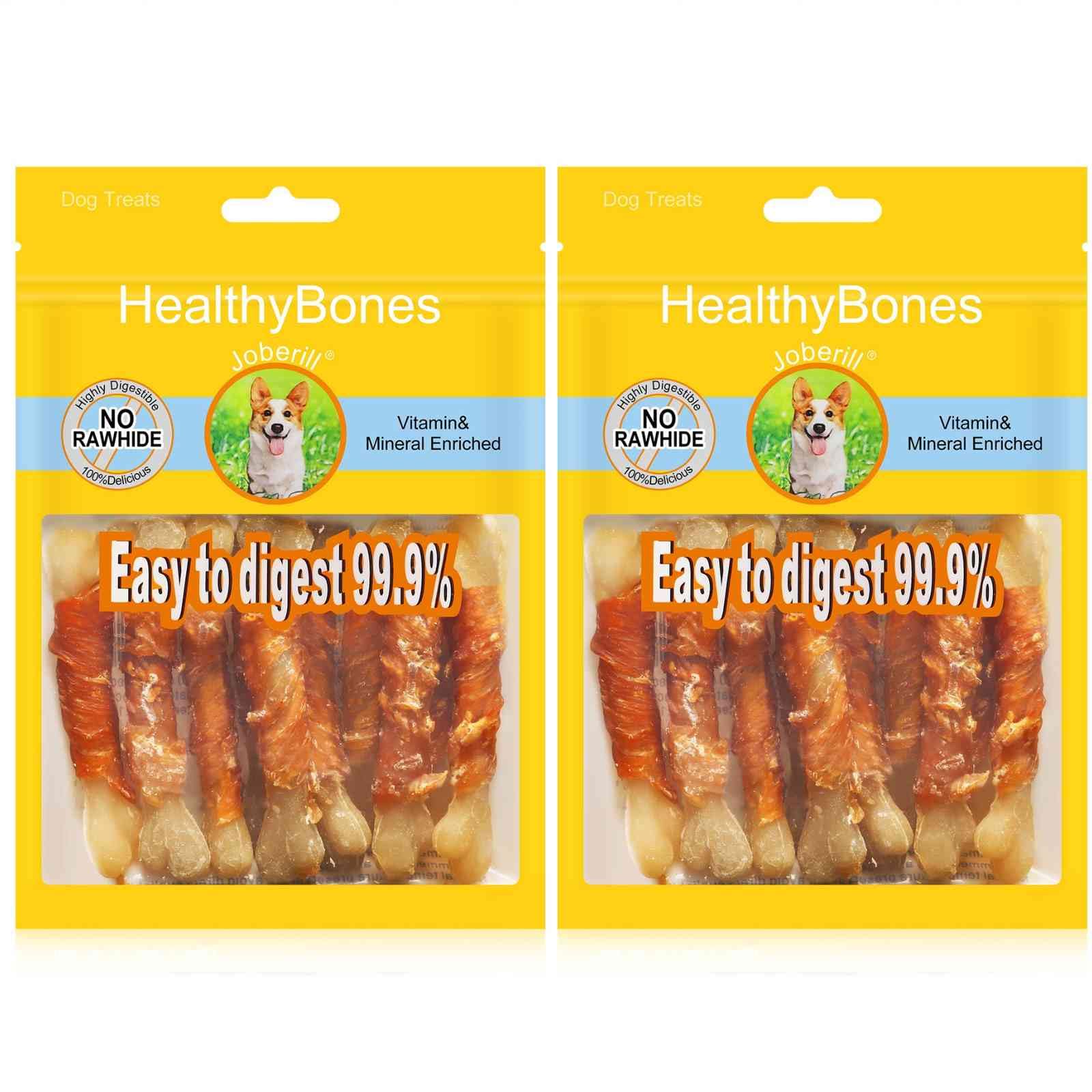 UrbanX HealthyBones Rawhide-Free Chicken Wrapped Dog Treats for Labmaraner & Large Mixed Breeds - Soft Chewy Training Rewards (14 Count) | Perfect for Obedience Training & Dental Health