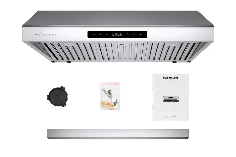 Hauslane Chef 30 Inch Ducted Stainless Steel Under Cabinet Range Hood - UC PS10SS 30 - Powerful Kitchen Ventilation for Smoke & Odor Removal - Perfect for Home Cooking & Professional Kitchens