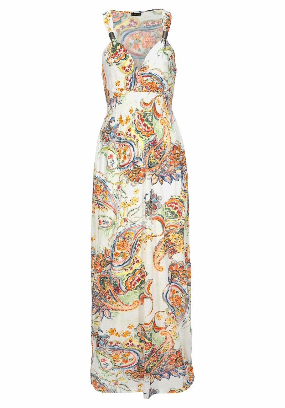 LASCANA Women's Sleeveless Maxi Dress - Flowy Summer Beach Dress for Vacation, Wedding Guest & Casual Outings