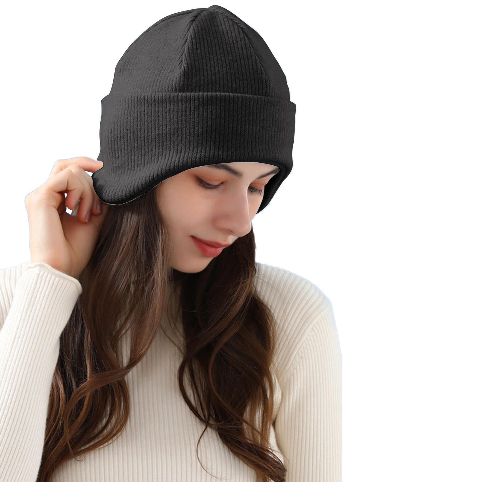 JMERDIC Unisex Winter Earflap Hat - Soft & Warm Cold Weather Beanie with Ear Protection for Men & Women - Perfect for Skiing, Snowboarding & Outdoor Activities