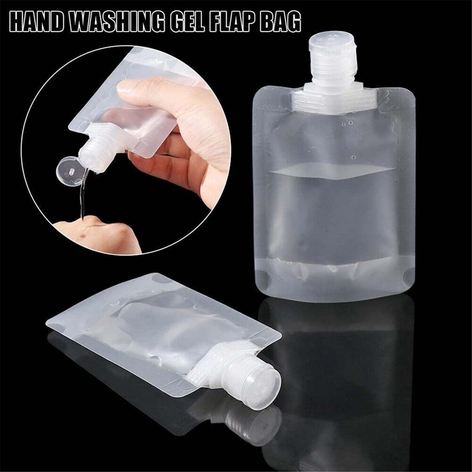 Leak Proof Refillable Travel Makeup Pouches - 30ml Transparent Clamshell Squeeze Bottles (9 Pack) | Portable Cosmetic Organizer for Foundation, Lotion & Skincare | Ideal for Air Travel, Gym Bag & Daily Touch-ups