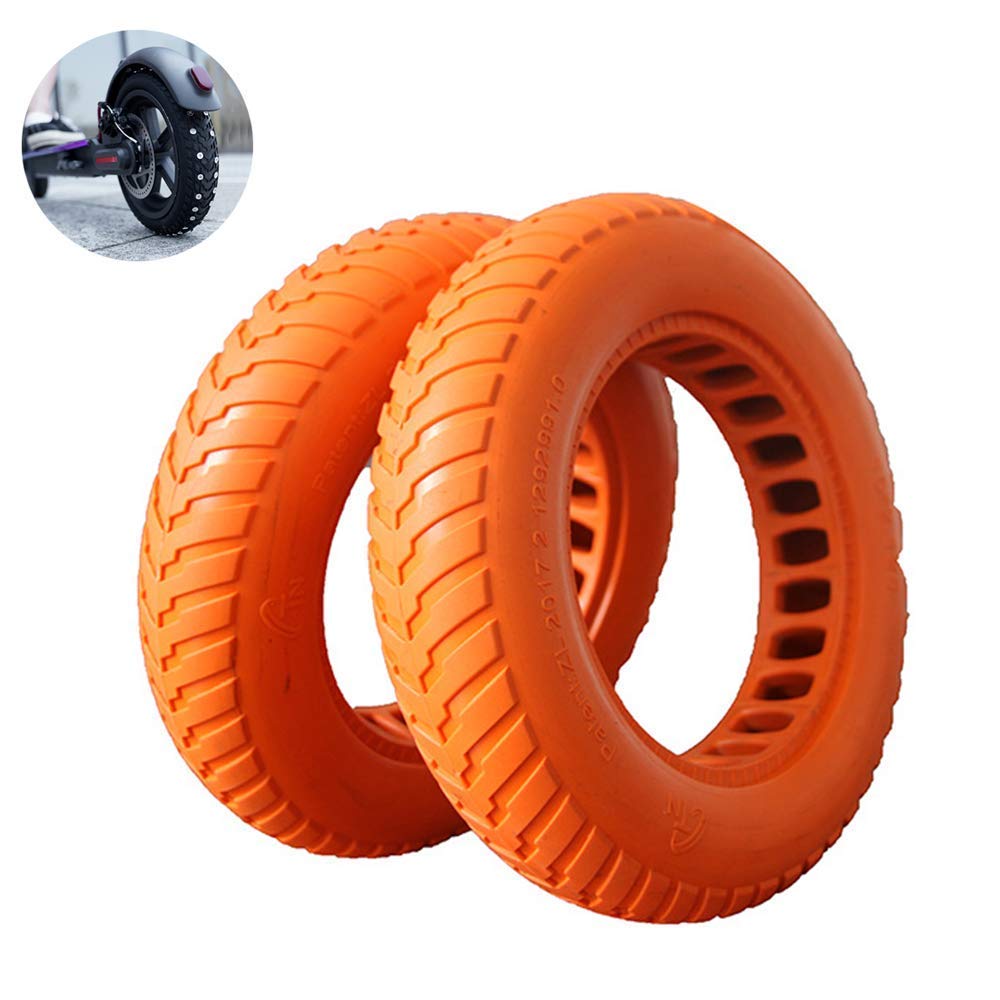 10x2.125 Electric Scooter Tires - Non-Slip, Wear-Resistant Solid Tires with Hollow Shock Absorption (2 Pack) | Maintenance-Free & Durable for Commuting, Urban Travel & Last-Mile Delivery