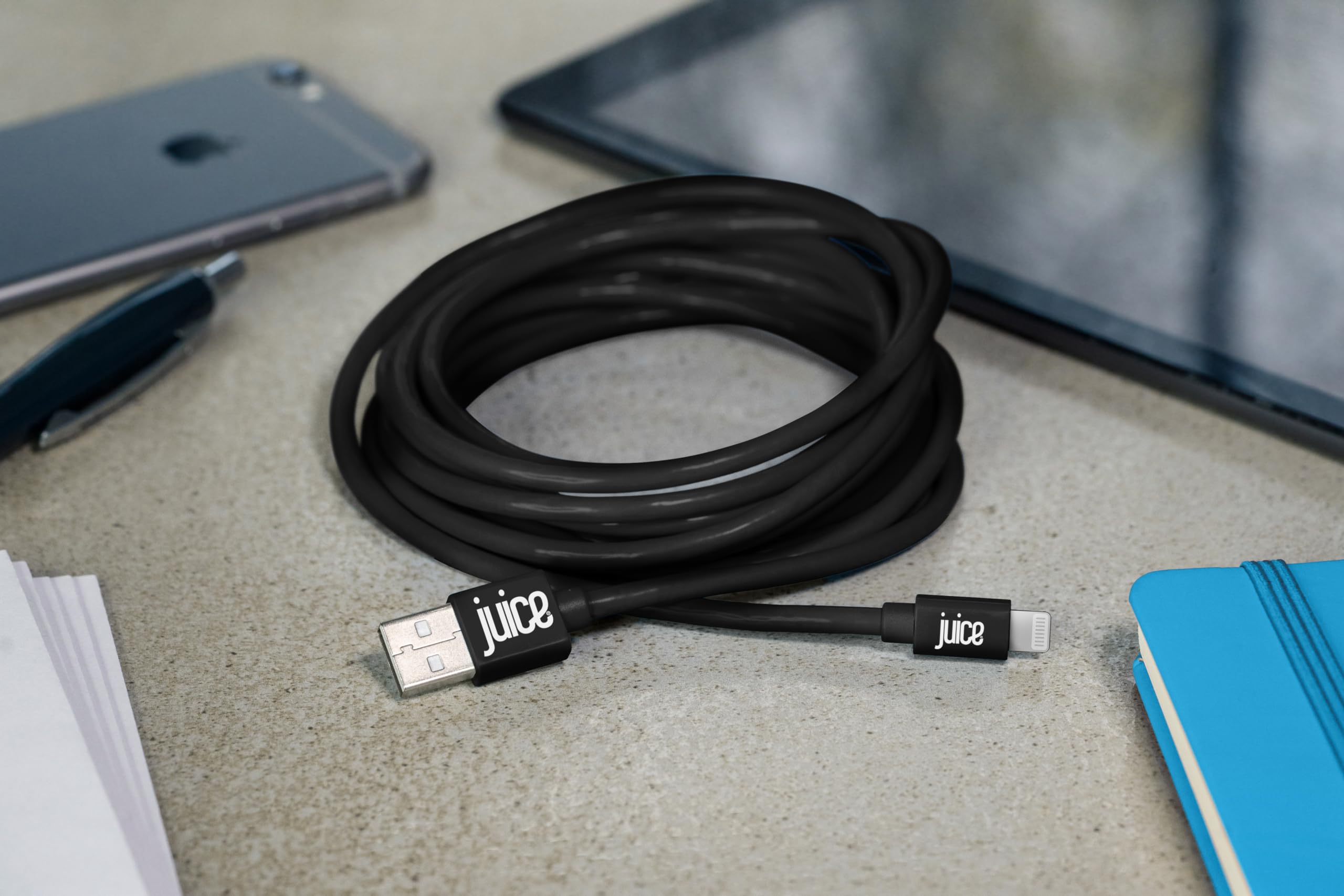 Premium 3m Apple Lightning Cable - USB to Lightning iPhone Charger Cable MFI Certified | Extra Long Durable Fast Charging Cable for iPhone iPad | Perfect for Home Office Car Travel & Gaming (Black)