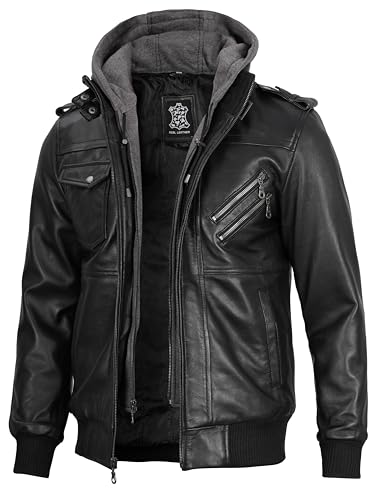 Frndle - Black Leather Jacket Men