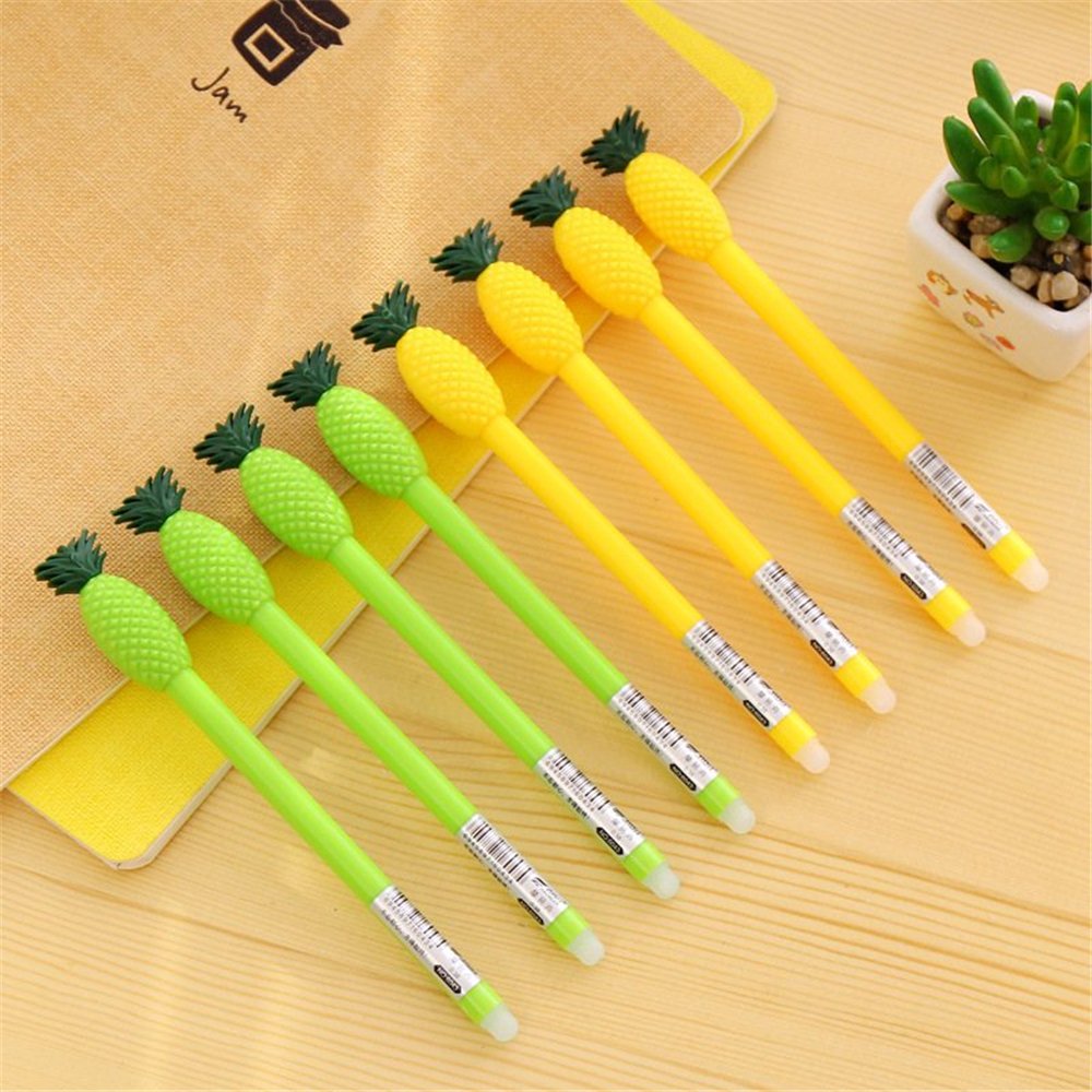 Kawaii Pineapple Gel Pens - Cute Fruit Shaped Gel Ink Pens for School, Office & Kids (6-Pack) - Fun Writing Supplies for Girls, Students & Stationery Lovers - Perfect for Note Taking, Journaling & Gift Giving