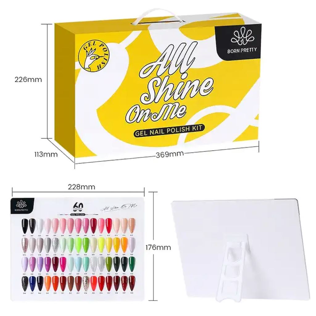 60 Colors Gel Nail Polish Kit - Born Pretty All Shine On Me Set for Salon & DIY Manicure at Home | Long Lasting UV LED Soak Off Nail Art Design
