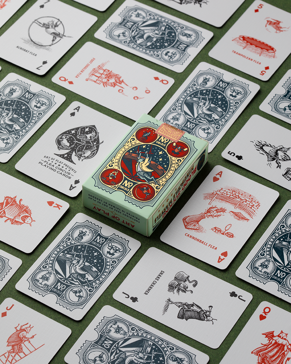 Flea Circus Playing Cards - Vintage Style Deck for Magic Tricks, Poker & Card Games - Perfect for Parties, Family Gatherings & Game Nights