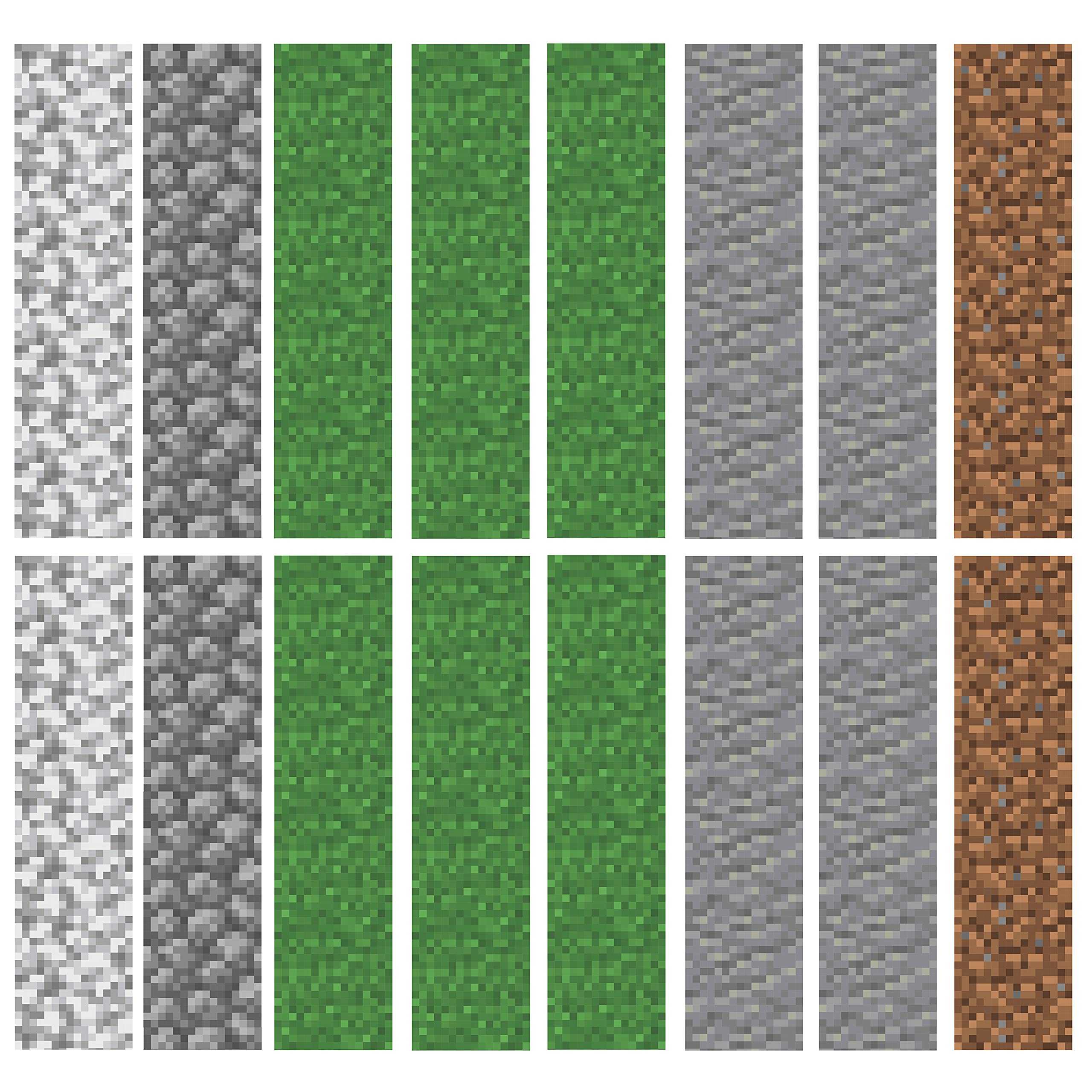Minecraft Block Strips Peel and Stick Wall Decals - RoomMates RMK5136GM - Easy DIY Wall Decor for Kids Bedroom, Game Room & Classroom