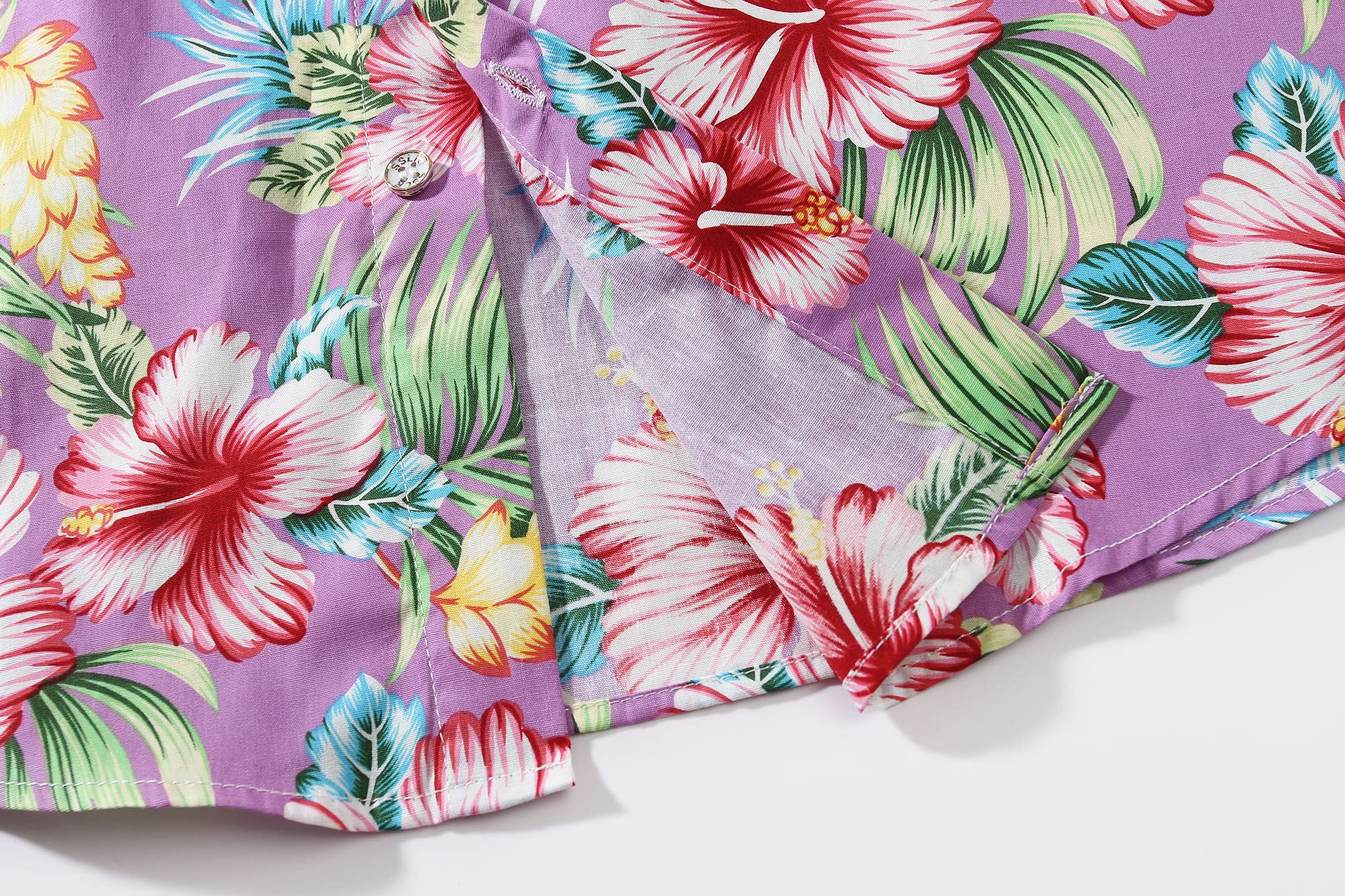 **Men's Hawaiian Shirt - Tropical Floral Short Sleeve Casual Button Down Shirt for Beach, Vacation & Summer Outfits**