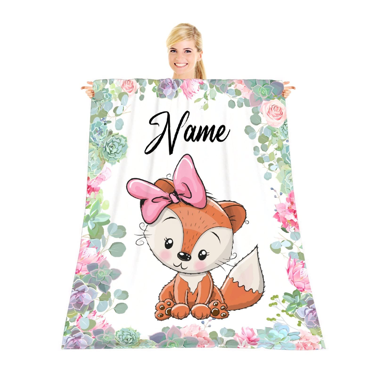 Custom Personalized Baby Blankets with Name - Soft Skin-Friendly Newborn Blanket for Crib & Stroller - Perfect Baby Shower Gift, Birthday Present & Nursery Essential