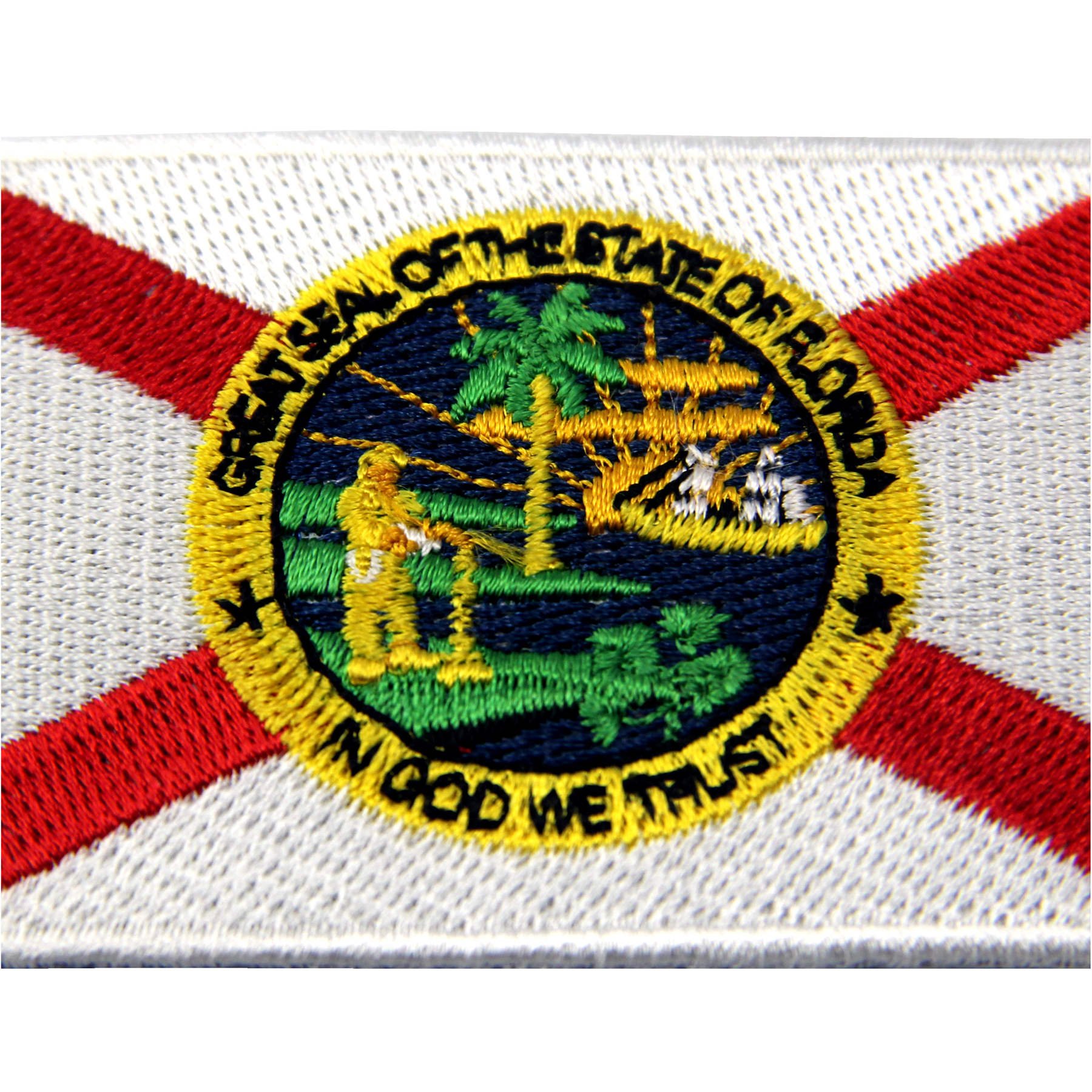 Florida State Flag Patch - Embroidered Iron On & Sew On Emblem for Hats, Jackets, Bags - FL Pride Accessories for DIY Crafts, Costumes & Gifts