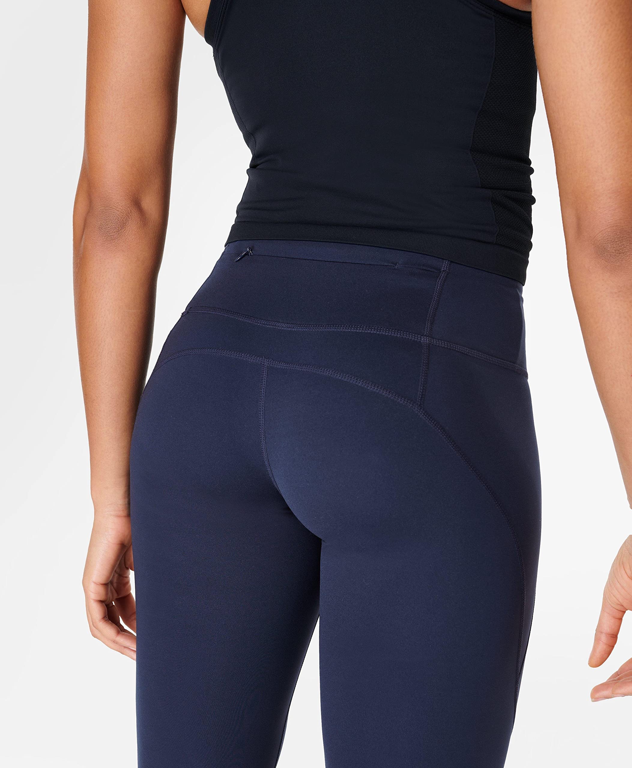 Sweaty Betty Women's Power 7/8 High-Waisted Workout Leggings - Navy Blue - Moisture-Wicking & Breathable Yoga Pants for Gym, Running & Fitness Training