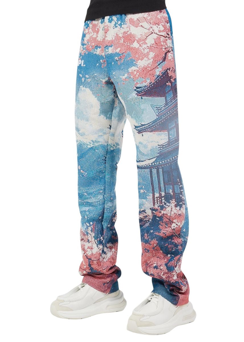 Guapi Tokyo Tapestry Pants Light Blue - Stylish Japanese Streetwear for Women | Perfect for Casual Outfits, Festival Fashion & Boho Chic Looks