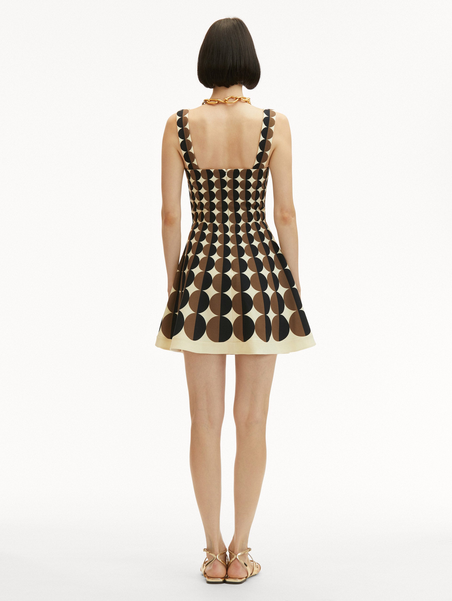 Geometric Circle Wool Dress for Women - Elegant Winter Office Wear & Holiday Party Outfit