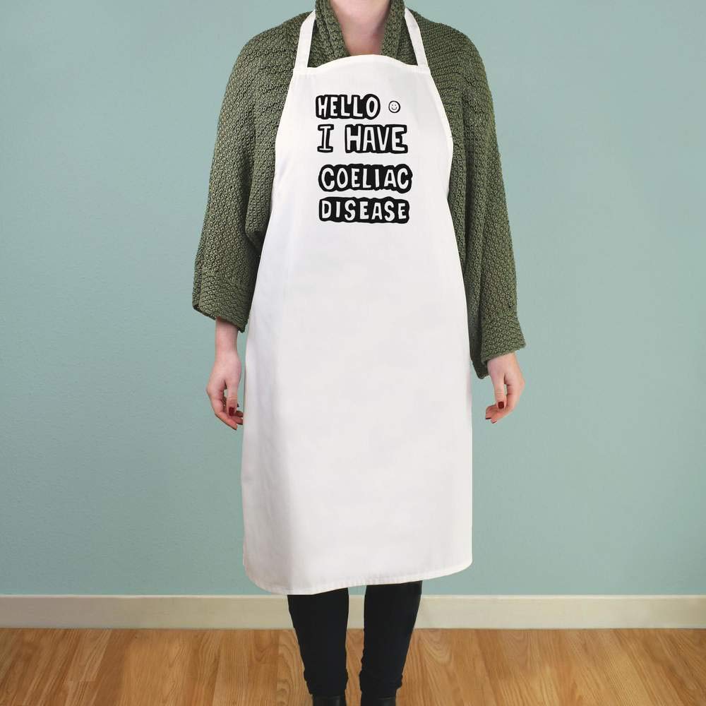 Azeeda 'I Have Coeliac Disease' Unisex Cooking Apron - Celiac Awareness Kitchen Apparel for Baking, Grilling & Cooking - Perfect for Gluten-Free Chefs & Food Allergy Support (AP00005623)
