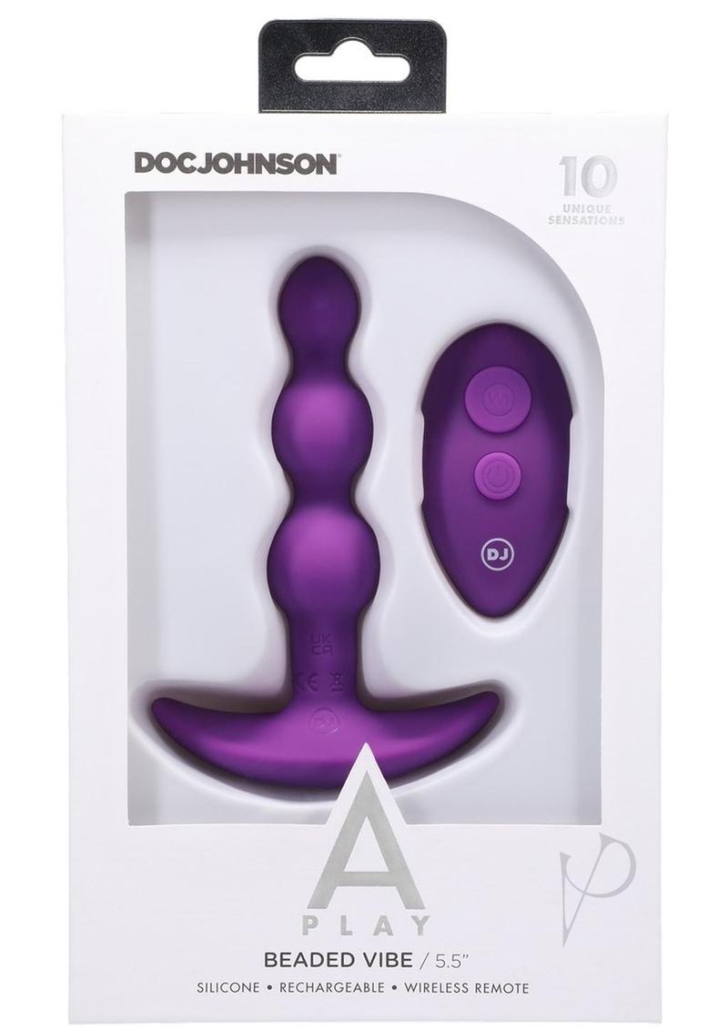 Rechargeable Silicone Beaded Anal Plug with Remote Control - Purple | Wireless Vibrating Butt Plug for Couples Play & Solo Pleasure | Perfect for BDSM, Roleplay & Sensual Exploration