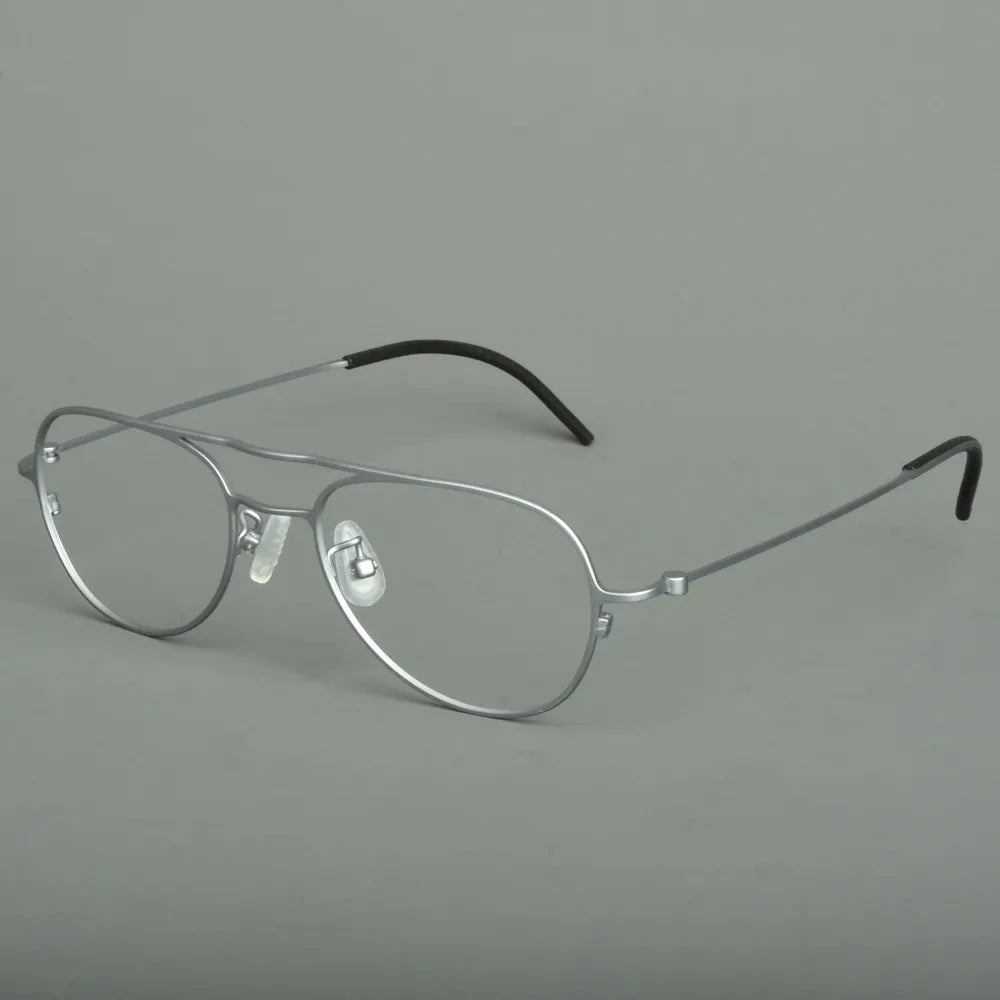 Aimee Unisex Full Rim Oval Double Bridge Titanium Eyeglasses Frame 14507 - Lightweight Durable Glasses for Men & Women - Perfect for Reading, Working & Daily Wear