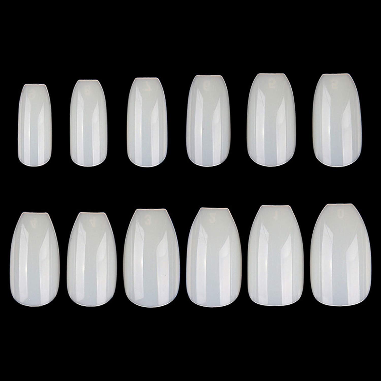 YIMART 500pcs Coffin Fake Nails - Ballerina Acrylic Nail Tips Full Cover Artificial False Nails for Salon & Home Manicure - Natural Coffin Shape for Party, Wedding & Special Occasions