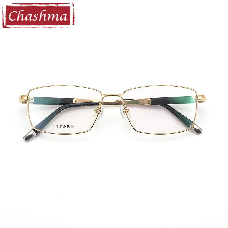 Men's Titanium Square Full Rim Eyeglasses 27448 – Lightweight Durable Frame for Work, Reading & Everyday Use