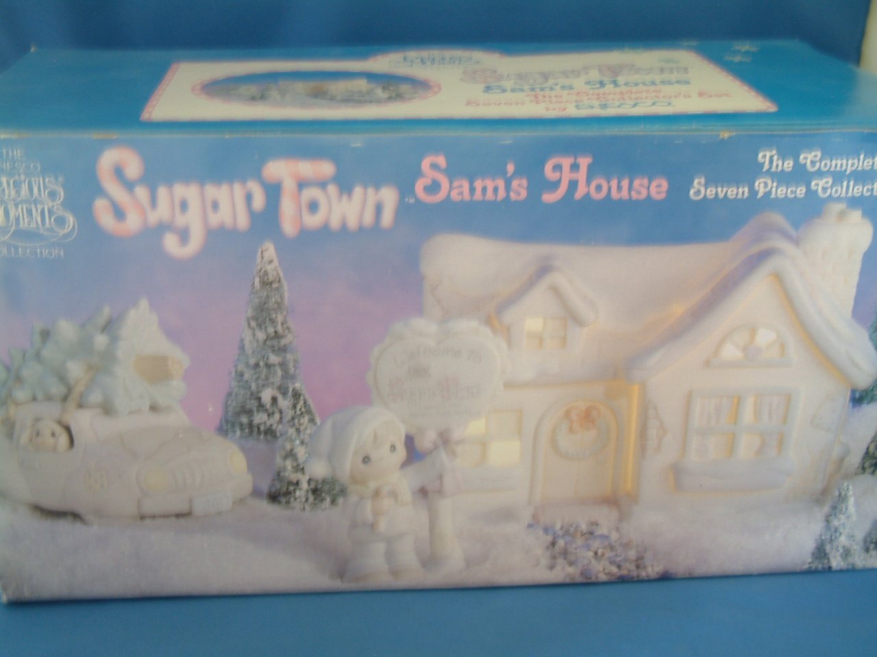 Precious Moments Sugar Town Sam's House Complete 7-Piece Collector's Set #531774 - Perfect for Display, Gifts, and Christian Home Decor