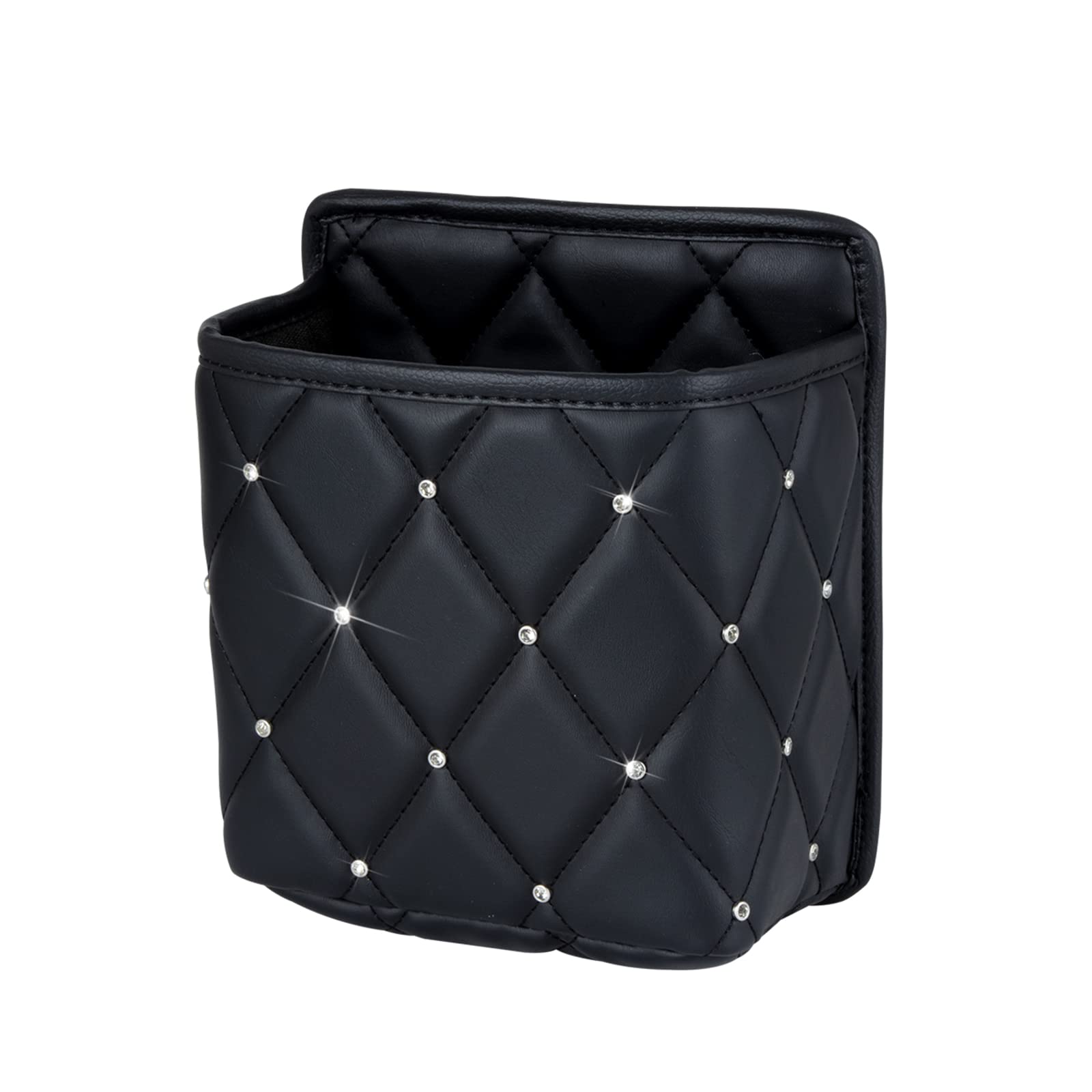 Bling Crystal Car Seat Organizer - Premium Front & Back Seat Storage Caddy with Glitter Accents (1-Pack, Black) | Perfect for Road Trips, Family Travel & Daily Commute Organization