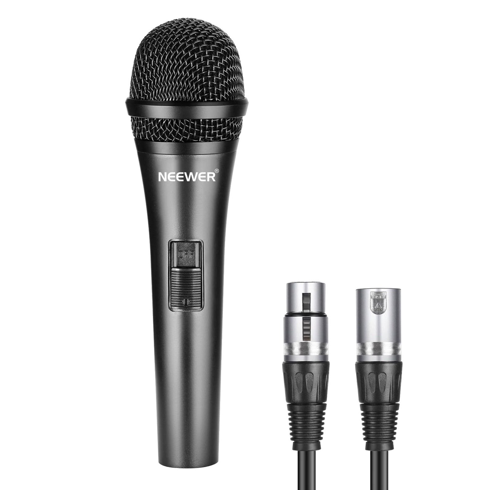 NEEWER NW 040 Cardioid Dynamic Microphone with XLR Cable - Professional Studio Recording, Podcasting, Live Streaming & Voice Overs (Black)