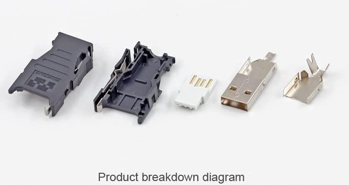 2-Pack DIY Solder Type USB Connector Kit - Perfect for Electronics Repair, Arduino Projects & DIY Cable Making