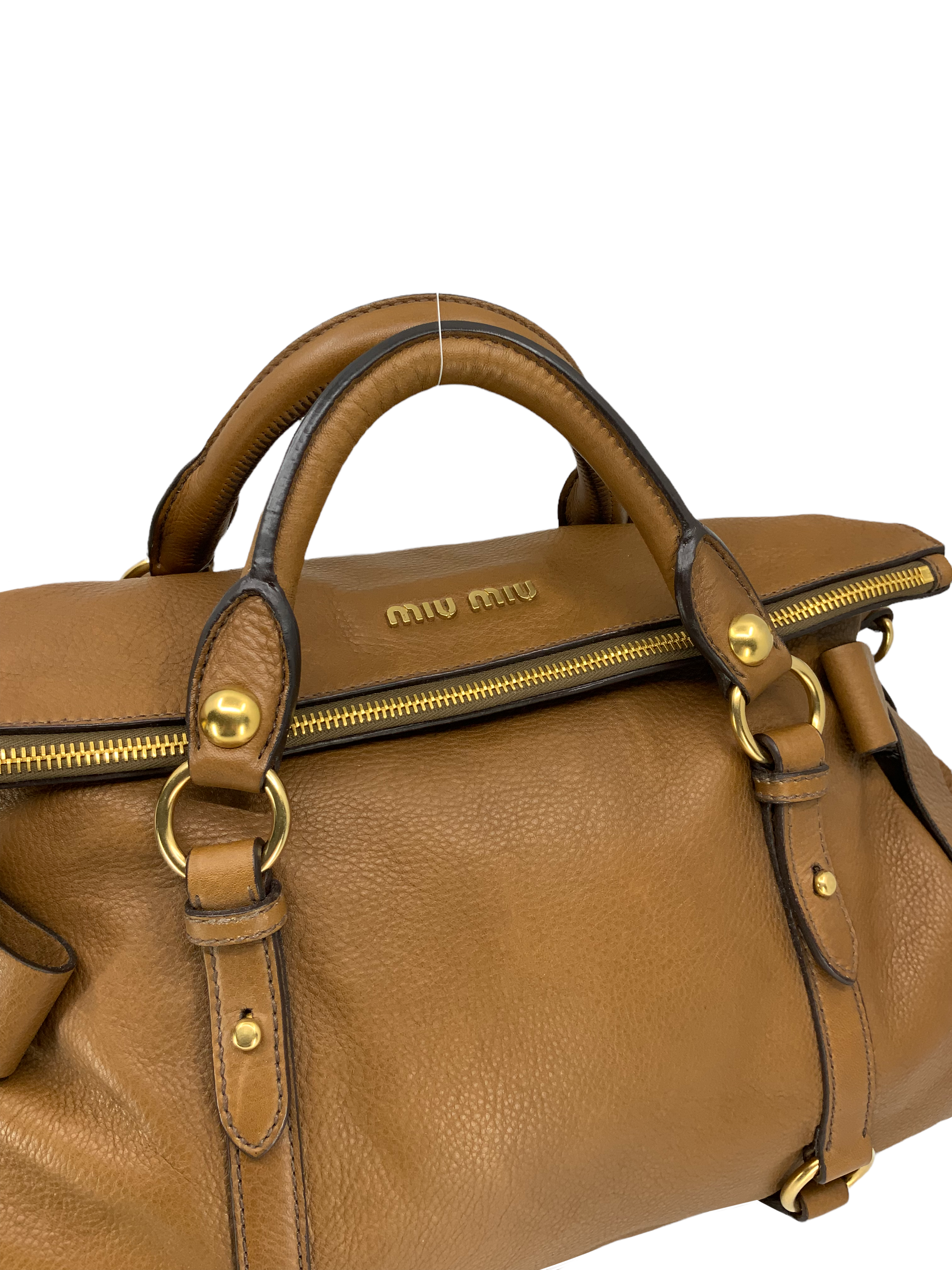 MIU MIU Leather Foldover Bow Satchel Bag for Women - Luxury Designer Handbag for Work, Travel & Everyday Use