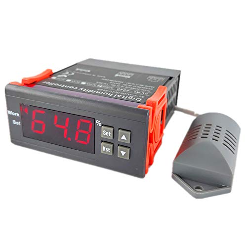 Oumefar Digital Humidity & Temperature Controller - High Accuracy Cooling & Heating Thermostat with LED Display for Humidifiers, Greenhouses, Grow Tents - AC220V SVWL-8040 Precision Measuring Device
