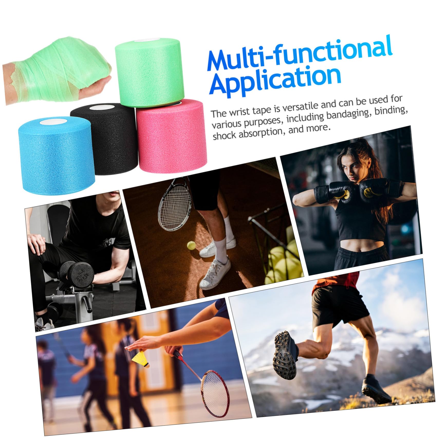 **Gatuida Athletic Tape Wrist Wrap – Soft Sponge Pre-Wrap Tape for Sports, Large Size, Comfortable Fit – Ideal for Basketball, Weightlifting & Injury Support**
