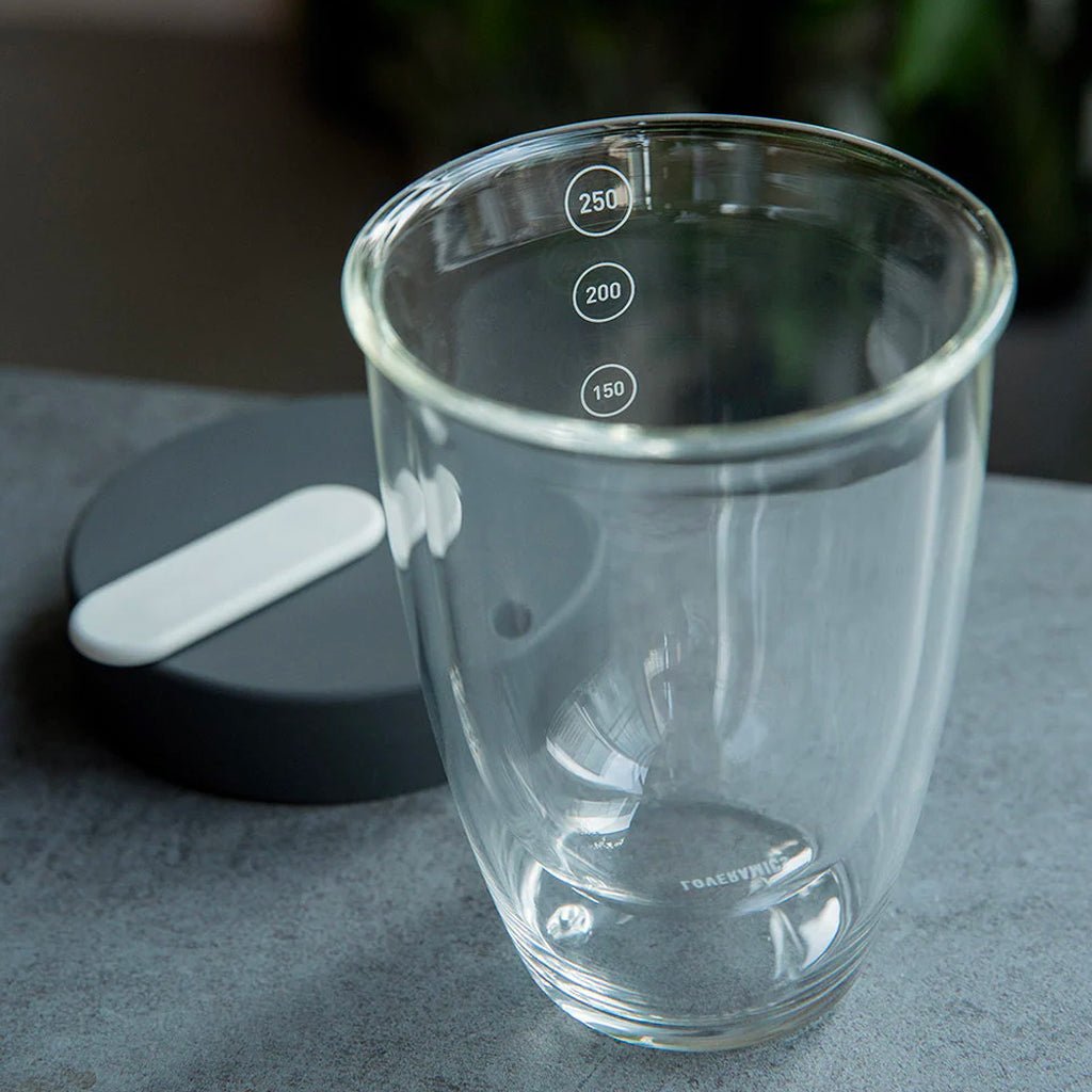 Loveramics Nomad 250ml Clear Glass Reusable Coffee Cup - Eco-Friendly Travel Mug for Hot & Cold Drinks, Perfect for Home, Office, Camping and Outdoor Use