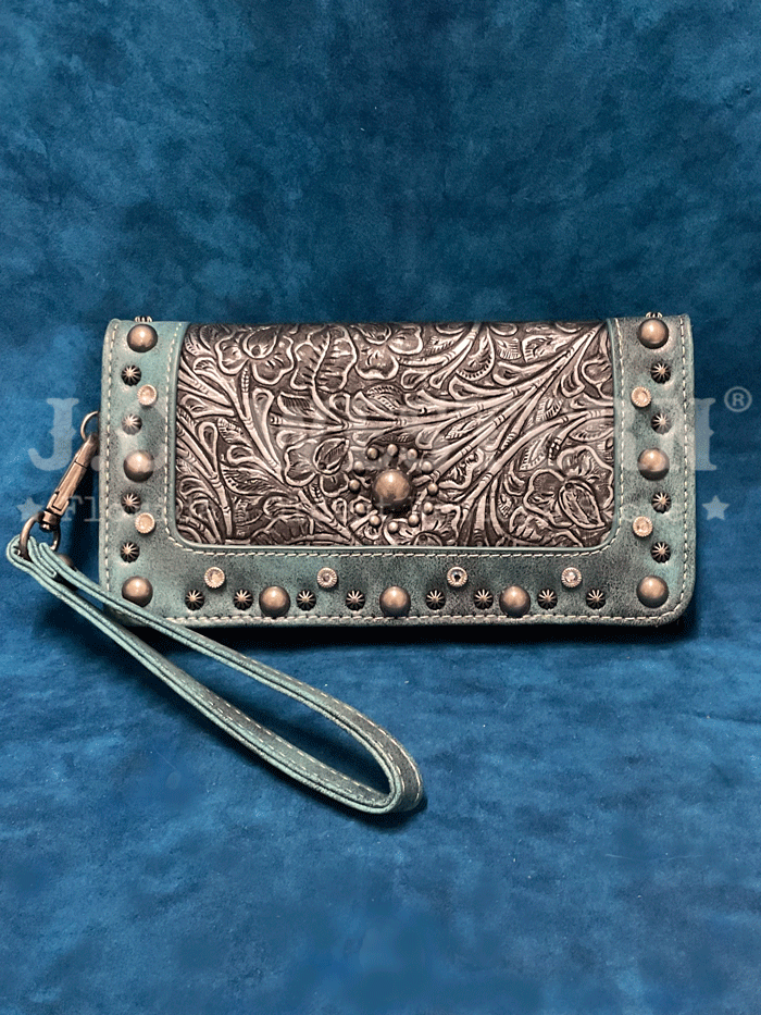 Nocona Women's Ophelia Clutch Wallet - Genuine Leather Black Crossbody Purse for Evening Parties & Date Nights