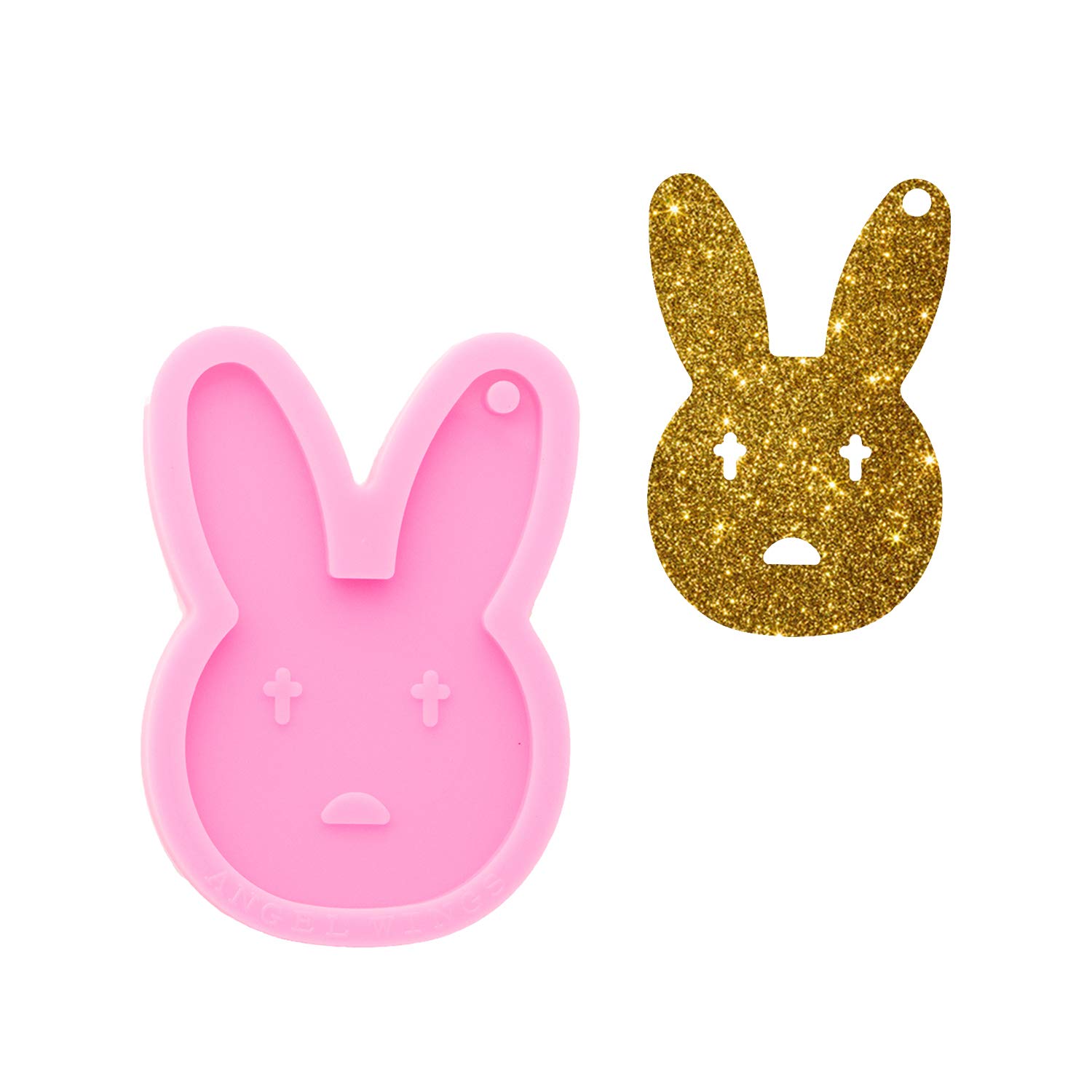 DIY Super Shiny Rabbit Head Keychain Mold - Silicone Resin Mold for Polymer Clay & Epoxy Crafts - Cute Animal Luggage Tag & Bag Pendant (Perfect for Handmade Jewelry, Gift Making & DIY Projects)