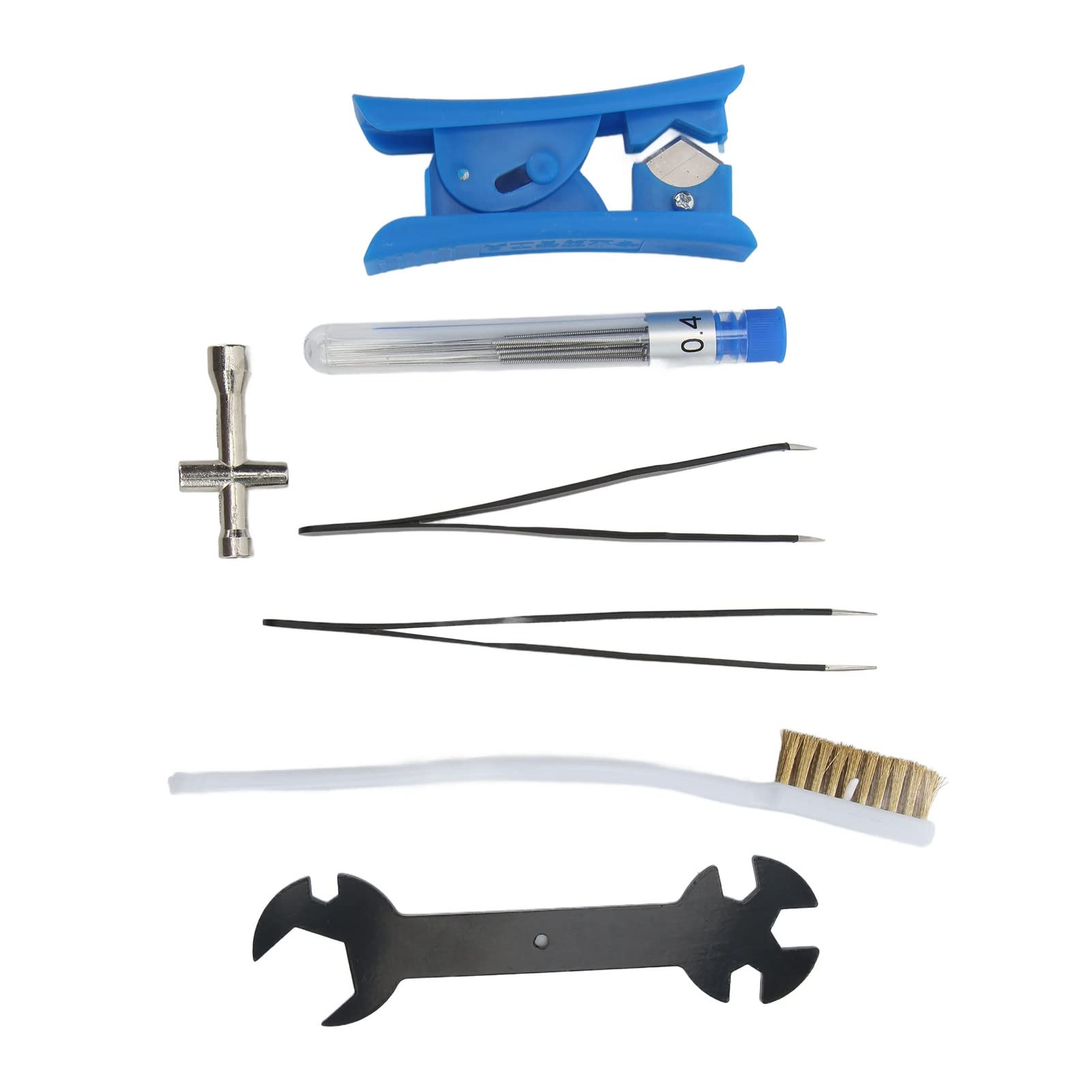 7Pcs 3D Printer Nozzle Cleaning Kit - Includes Tweezers, Brush & Wrench Tools for Ender 3, CR-10, Anycubic | Essential Maintenance Set for Smooth 3D Printing & Filament Removal