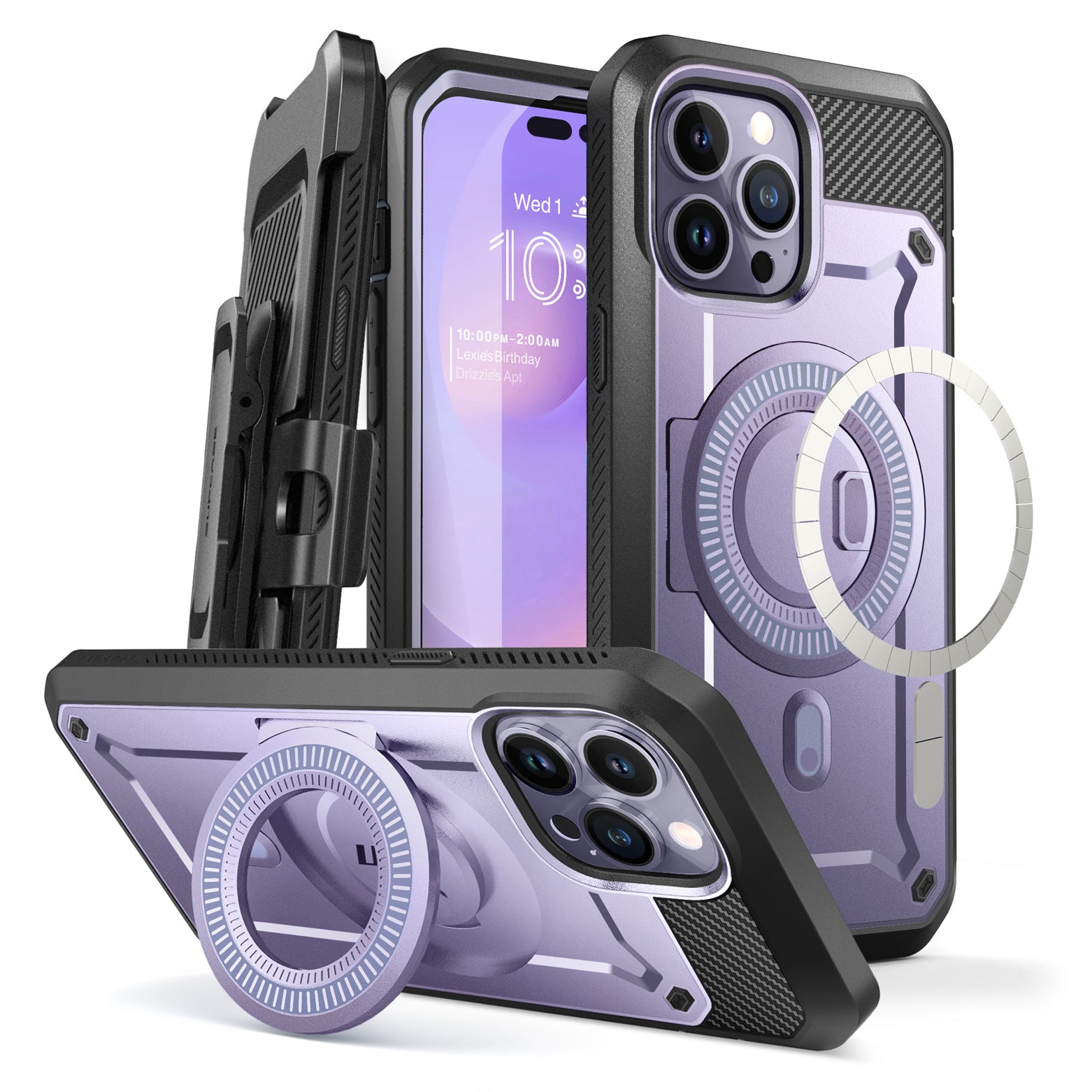 iPhone 14 Pro Max 6.7 Inch Unicorn Beetle PRO MAG Rugged MagSafe Case - Shockproof Protective Cover with Military-Grade Drop Protection, Deep Purple - Perfect for Outdoor Adventures, Construction Work & Extreme Sports