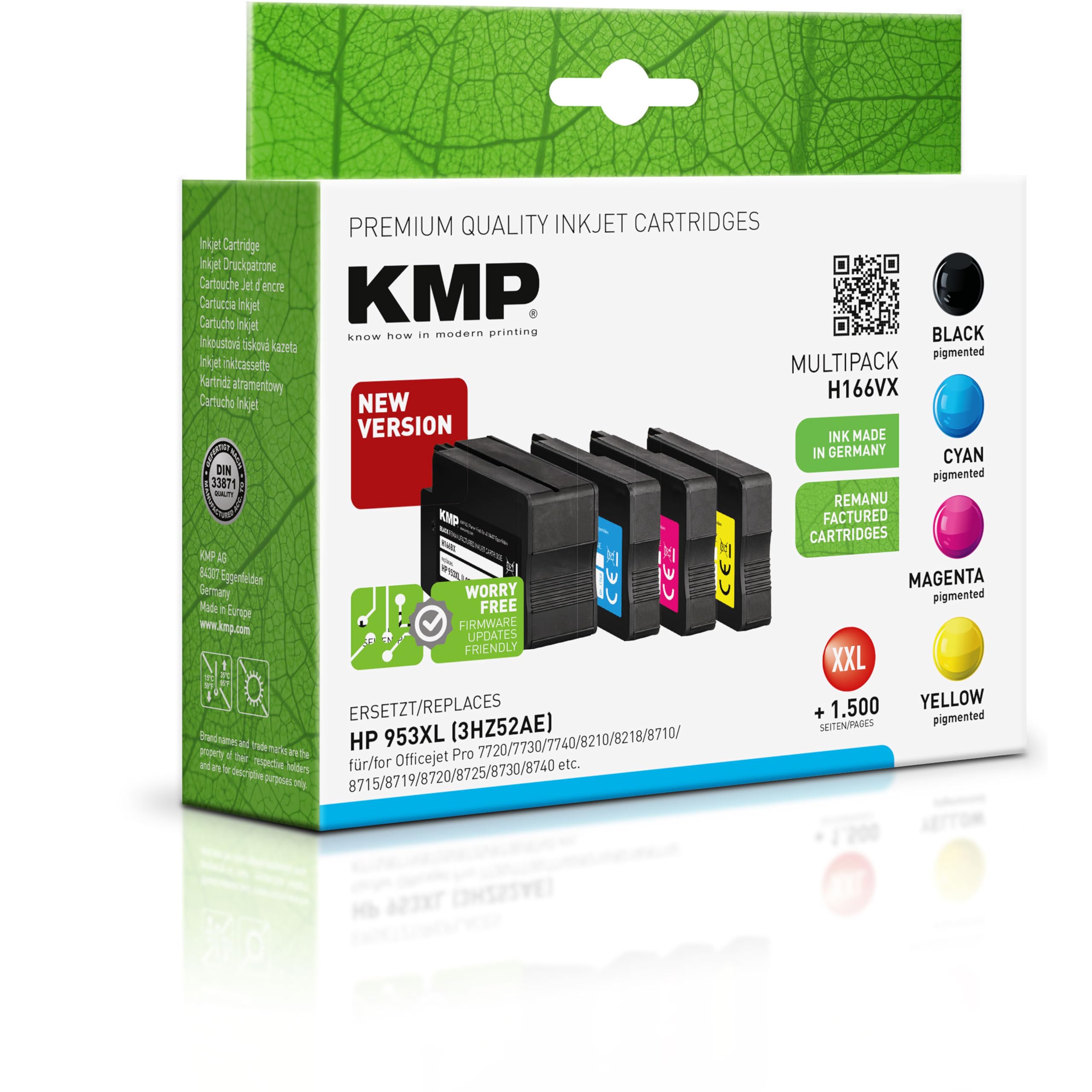 KMP 1747,4005 Multi Pack - 4 Remanufactured Toner Cartridges (Black, Yellow, Magenta, Cyan) for HP Printers | Office & Home Printing Supplies