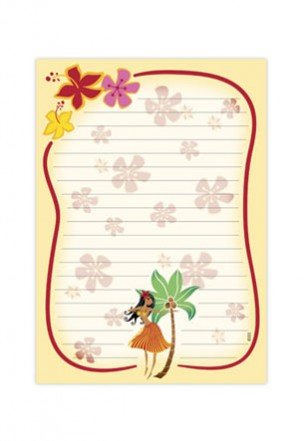 Hula Wahine Hawaiian-Themed Notepad - Tropical Floral Design Memo Pad for Office, School & Home Use - Perfect for Notes, Lists & Reminders