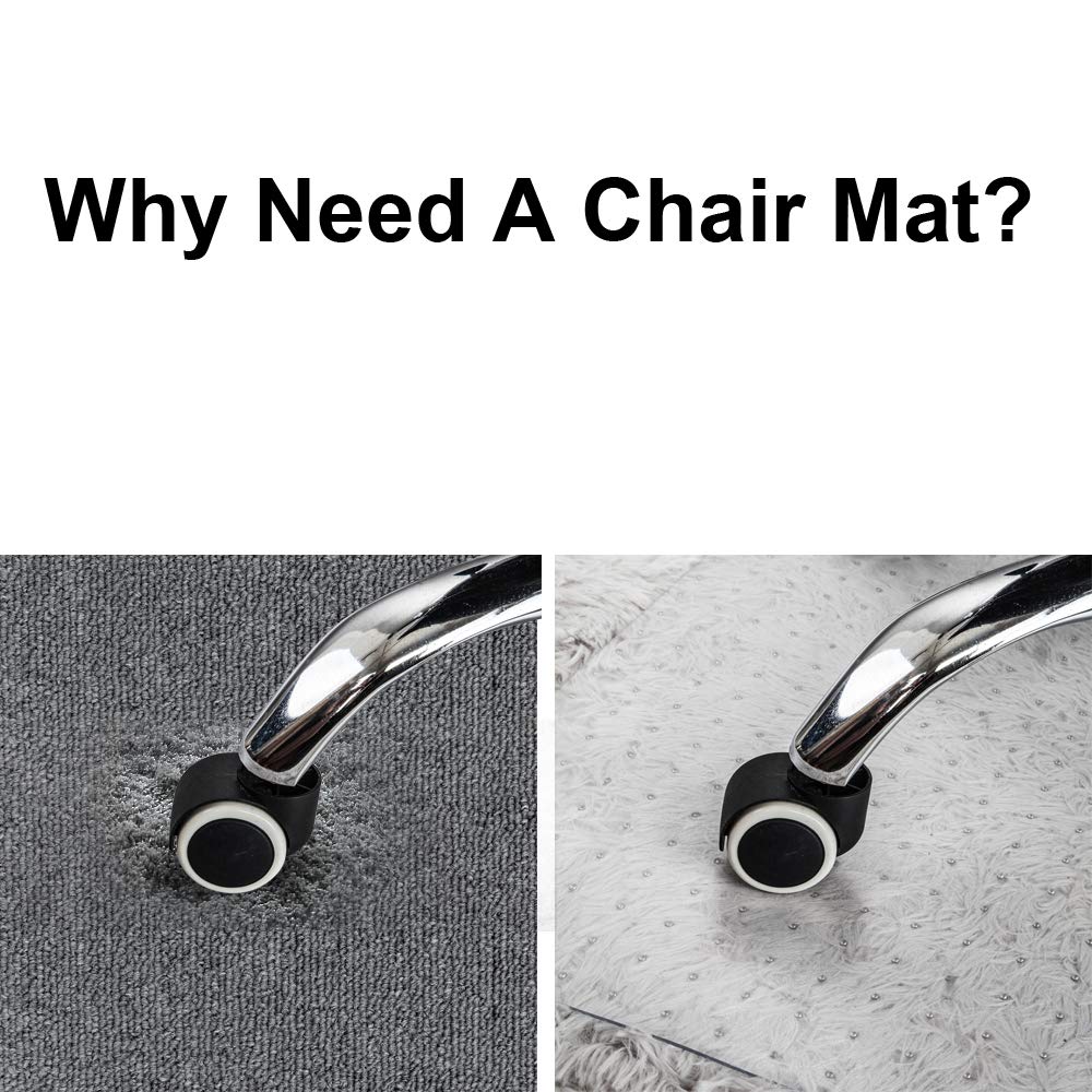 Azadx Clear Office Chair Mat for Low, Standard & No Pile Carpets - 36